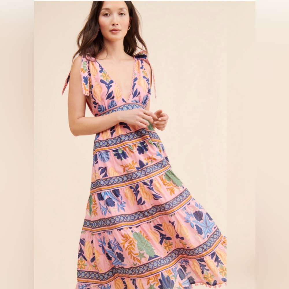 Seashell Tapestry Midi Dress
